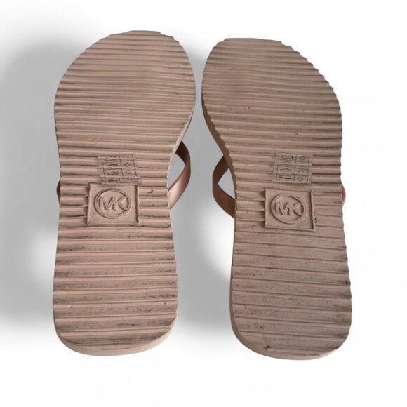 Michael Kors Jinx Logo Flip-Flop Sandals Blush Pink Women's Size 10 - Picture 4 of 8